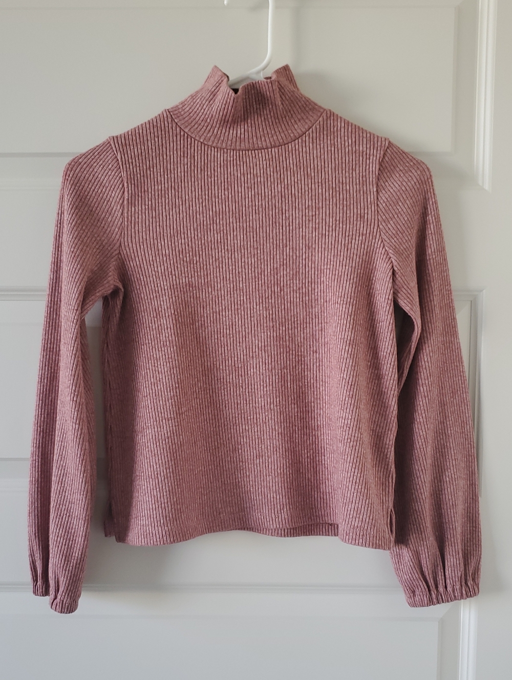 Madewell Ribbed Mock Neck Sweater - Dusty Rose Pink